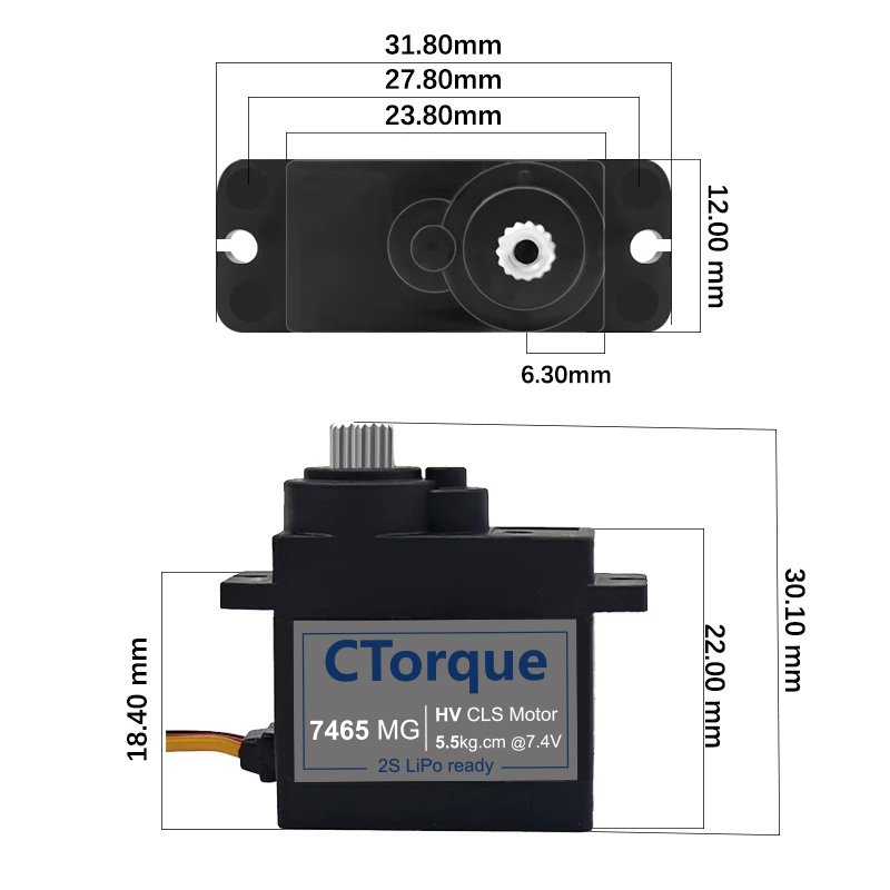 Digital Servo High Torque Metal Gear HV 5kg for Bionic Butterfly Drone RC Models - CTorque