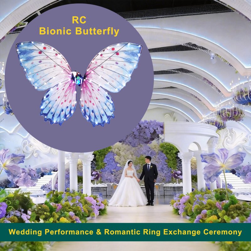 Flying posture of remote simulation butterfly